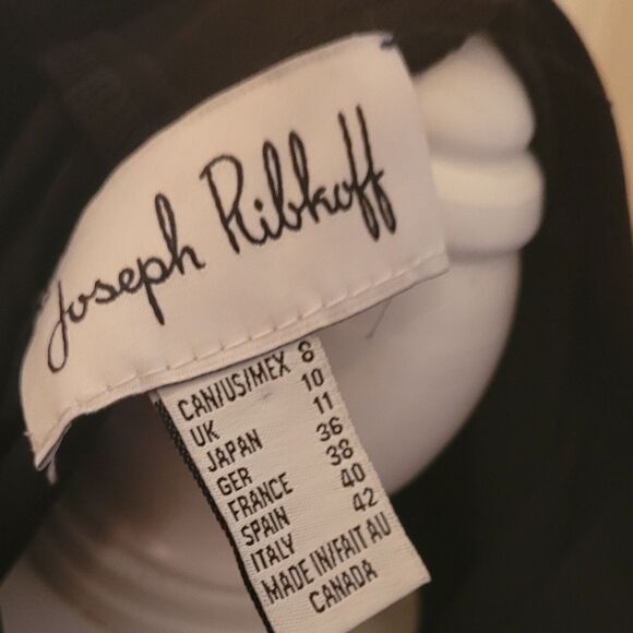 JOSEPH RIBCOFF BLACK CROSSOVER TUNIC WITH FAUX LEATHER TRIM - Picture 6 of 8